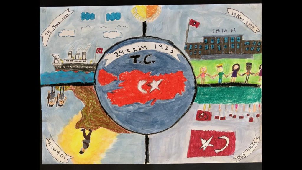 Ulus Kampüsü 4. sınıf öğrencimizle 29 Ekim Cumhuriyet Bayramı Resim Yarışmasında...